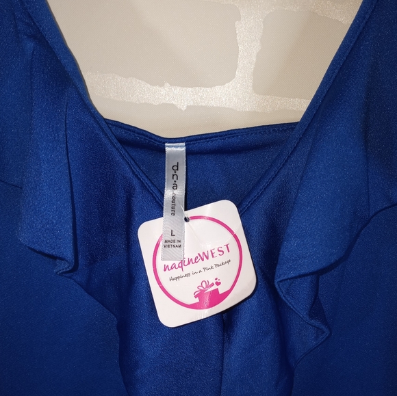 NWT gorgeous blue sleeveless large dress - Picture 2 of 3